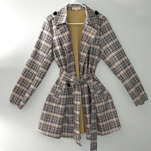 Solitaire, Plaid Trench-coat, Size L